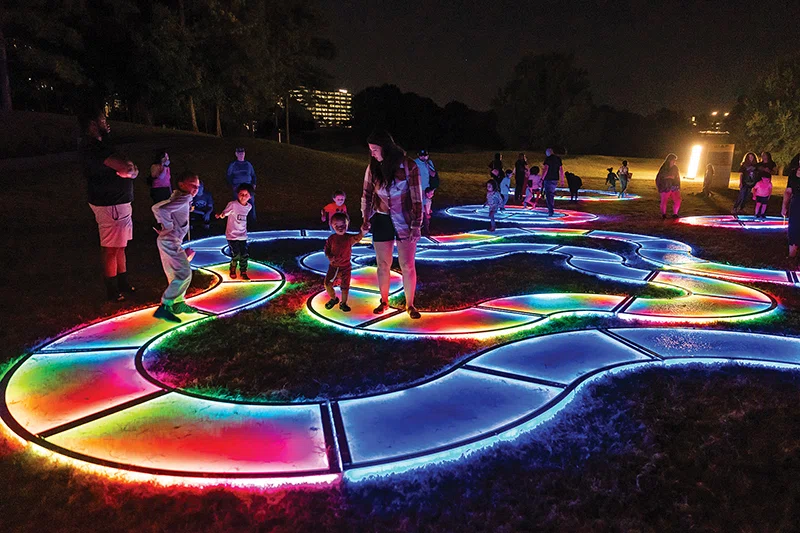 Festivalgoers light up the night at the 